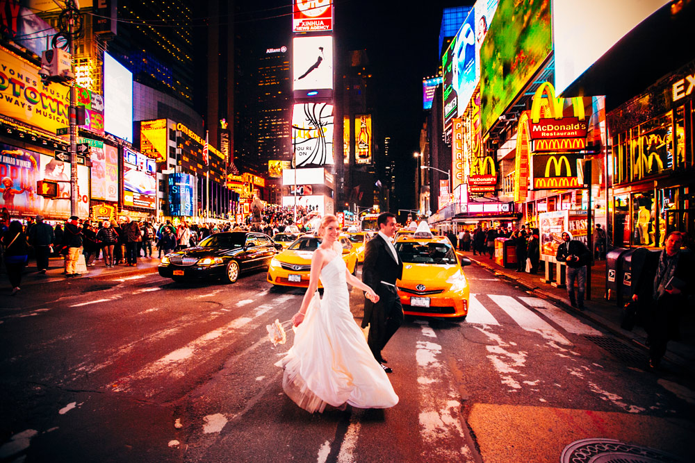 after wedding new york time sqare